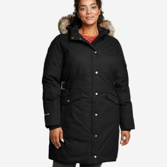 Eddie Bauer Jackets & Blazers - Eddie Bauer Women's Superior Down Stadium Parka Coat Fur Lined Hood Goose Down